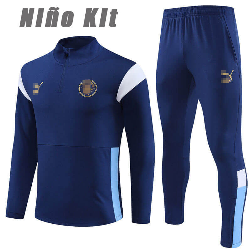 Sudadera Entrenamiento Manchester City 2023/2024 Niño Kit Azul Oscuro